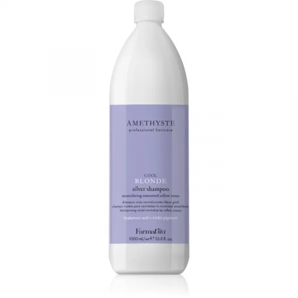 FarmaVita Amethyste Cool Blonde fialový šampón pre blond a melírované vlasy 1000 ml