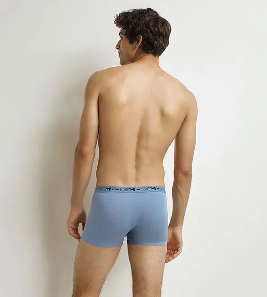 DIM GOTS COTTON STRETCH BOXER 3x - Pánske boxerky z organickej bavlny 3 ks - sivá - modrá - čierna