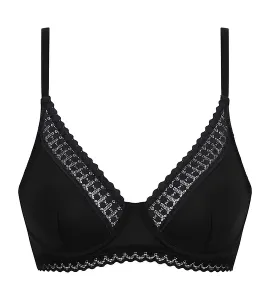 DIM DAILY MICRO FOULARD BRA - Dámska čipkovaná podprsenka s kosticami - čierna