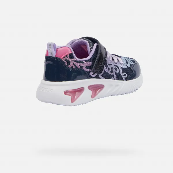 Dark Blue Girls Geox Assister Sneakers - Girls