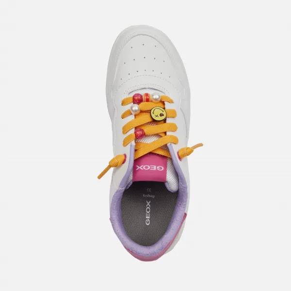 White Girls Geox Washiba Sneakers - Girls