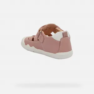 Old Pink Girls' Barefoot Sneakers with Open Instep Geox Steppieu - Girls