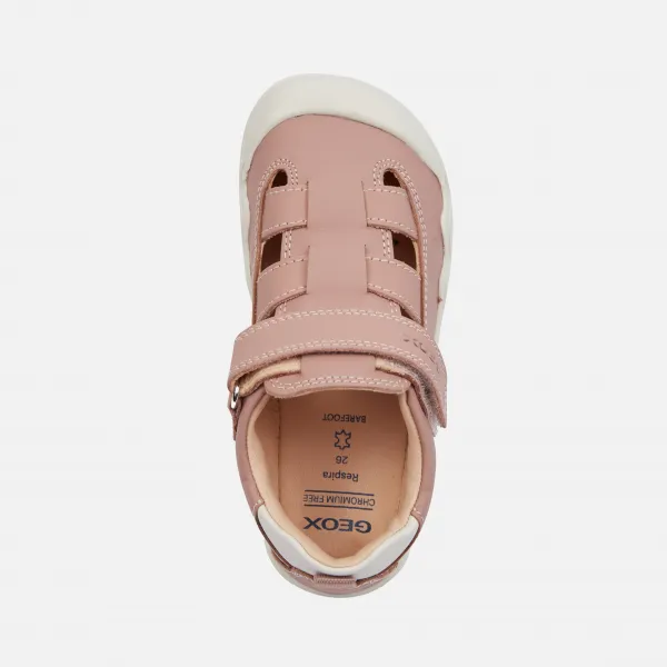 Old Pink Girls' Barefoot Sneakers with Open Instep Geox Steppieu - Girls