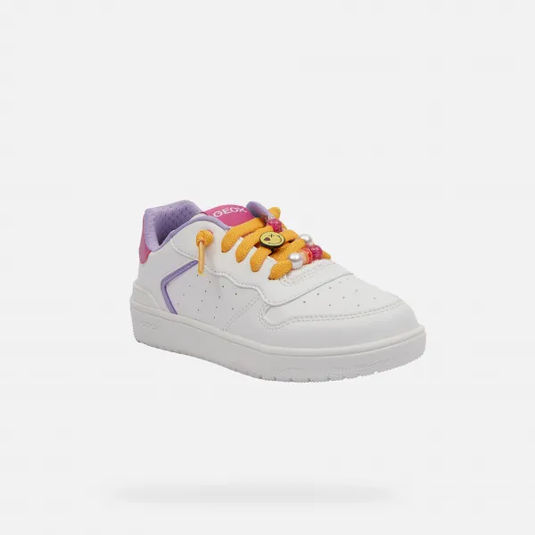 White Girls Geox Washiba Sneakers - Girls