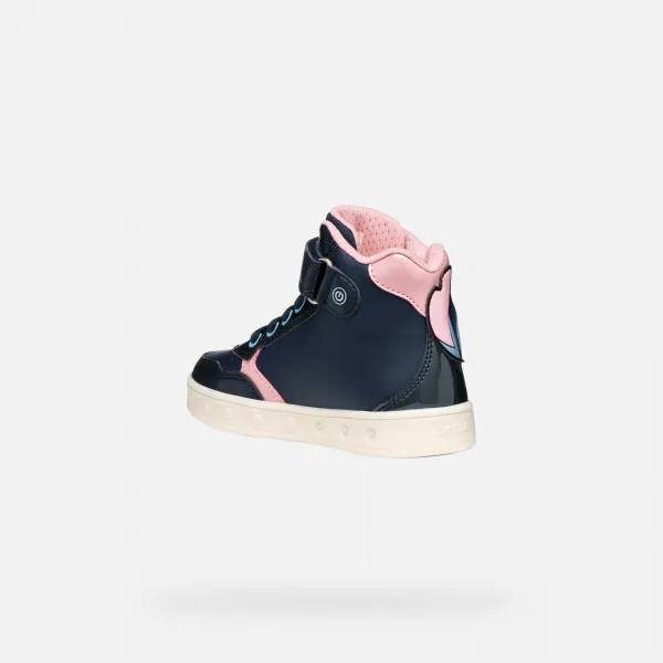 Dark Blue Girls Geox Skylin Sneakers - Girls