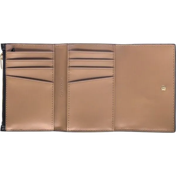 Calvin Klein FOIL LOGO TRIFOLD ZIP Dámska peňaženka, čierna, veľkosť