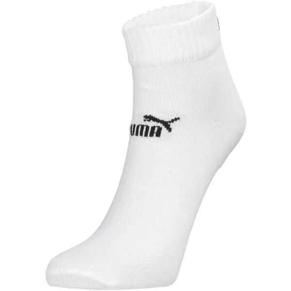 Puma ELEMENTS UNISEX PLAIN QUARTER 3P Unisex ponožky, biela, veľkosť 43-46