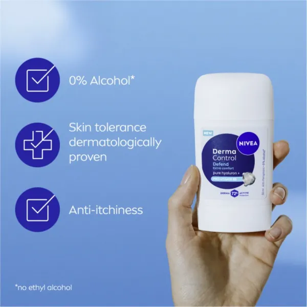 NIVEA Derma Control Defend tuhý antiperspitant pre podráždenú pokožku 50 ml