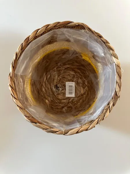 Weltbild Obal na květináč z mořské trávy, žlutý, sada 3 ks