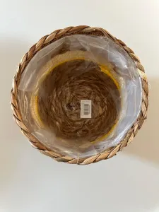 Weltbild Obal na květináč z mořské trávy, žlutý, sada 3 ks