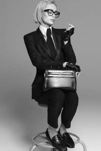 Nohavice Karl Lagerfeld Metallic Pants Black