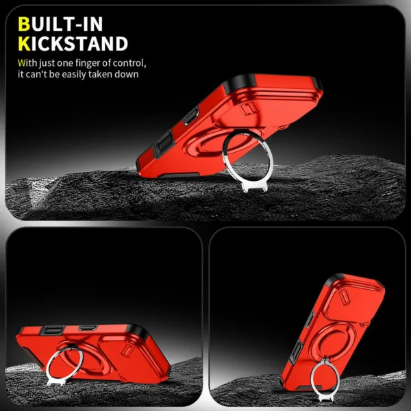 Camslide Stand obal, iPhone 17 Pro, červený