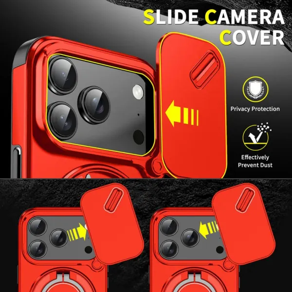 Camslide Stand obal, iPhone 17 Pro, červený