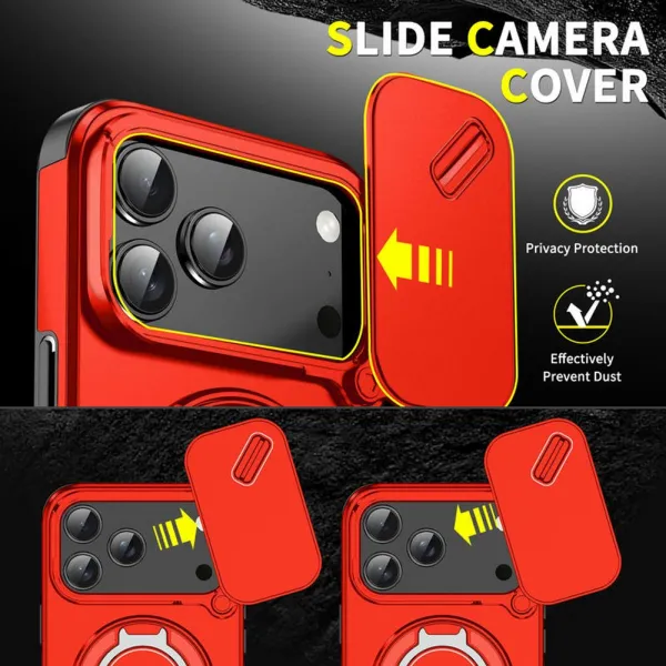 Camslide Stand obal, iPhone 17 Pro Max, červený