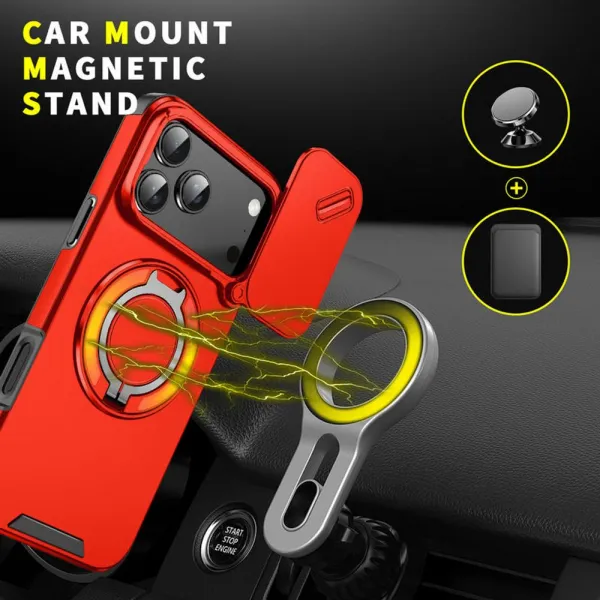 Camslide Stand obal, iPhone 17 Pro Max, červený