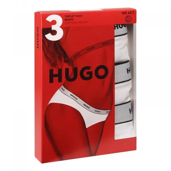 3PACK dámske nohavičky HUGO biele (50545694 100) M