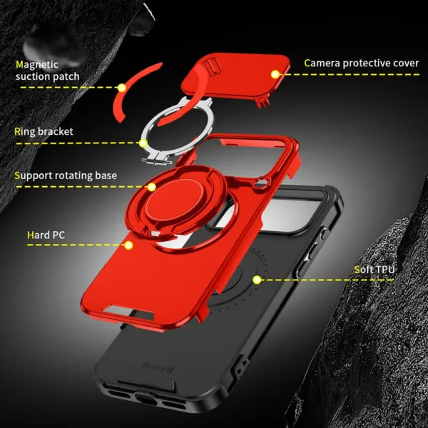 Camslide Stand obal, iPhone 17 Pro Max, červený