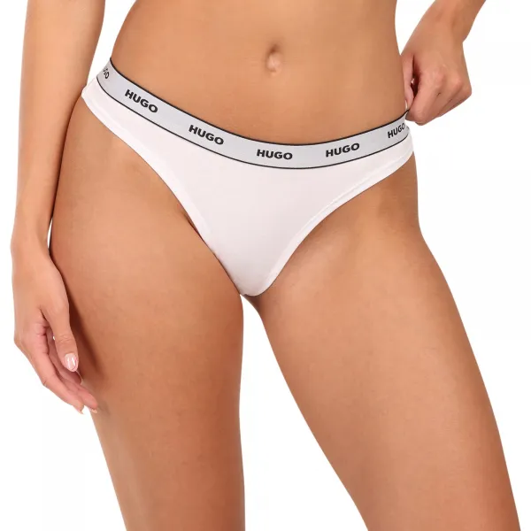 3PACK dámske tangá HUGO biele (50545680 100) M