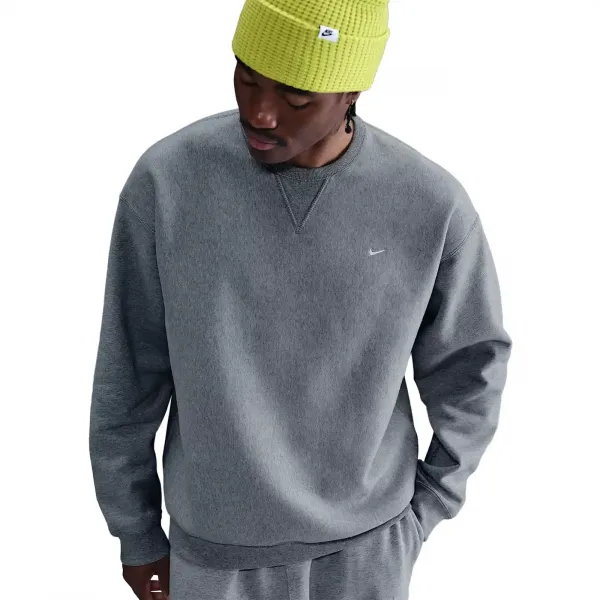 Nike Solo Swoosh Crewneck Sweatshirt "Dark Grey Heather" (HV1086-063)