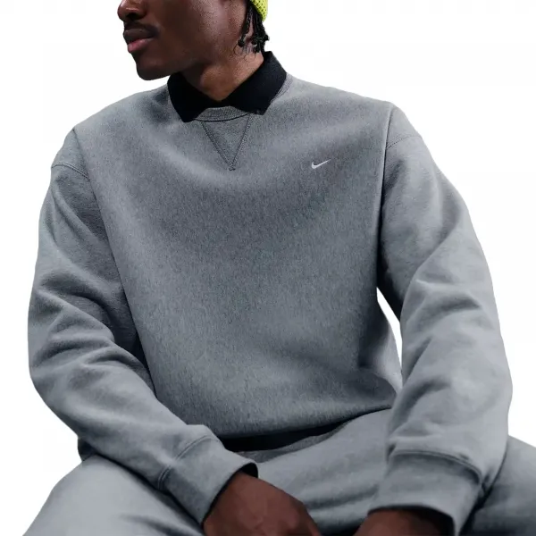 Nike Solo Swoosh Crewneck Sweatshirt "Dark Grey Heather" (HV1086-063)