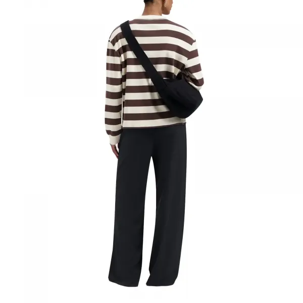 Olaf Striped Rib Retro Logo Crewneck W "Hot Fudge" (W220106-HOT-FUDGE-WH)