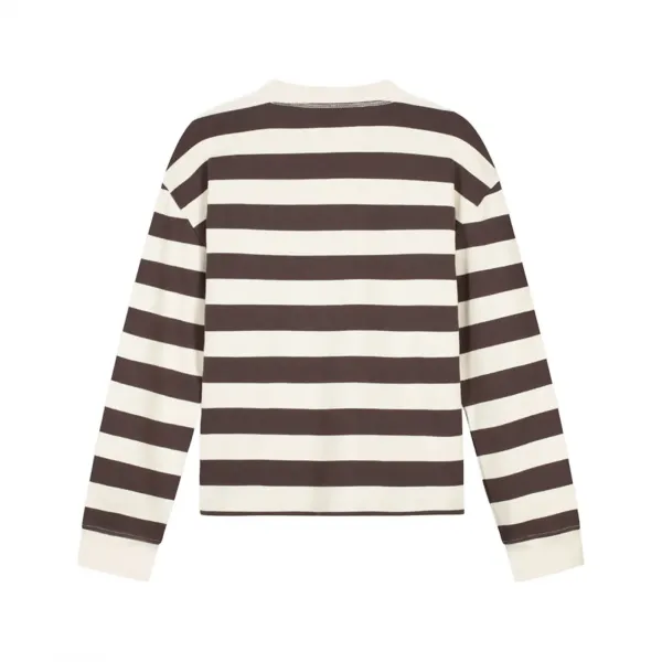 Olaf Striped Rib Retro Logo Crewneck W "Hot Fudge" (W220106-HOT-FUDGE-WH)