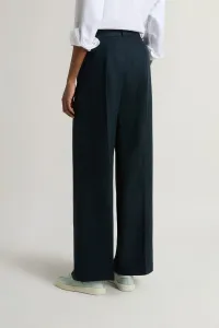 Nohavice Woolrich Viscose Linen Pant Melton Blue