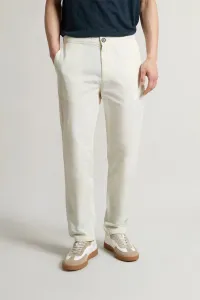 Nohavice Woolrich Linen Blend Pants Feather White