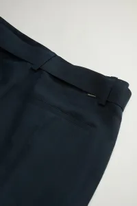 Nohavice Woolrich Viscose Linen Pant Melton Blue