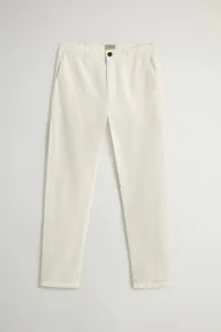 Nohavice Woolrich Linen Blend Pants Feather White