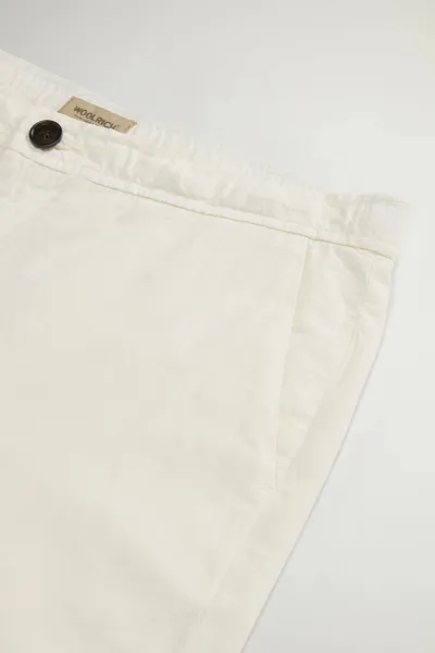 Nohavice Woolrich Linen Blend Pants Feather White