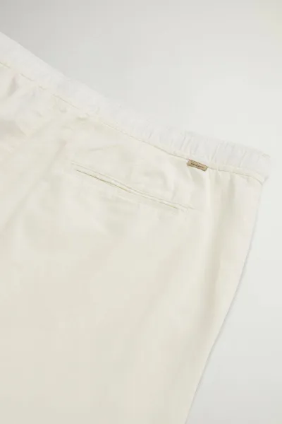 Nohavice Woolrich Linen Blend Pants Feather White