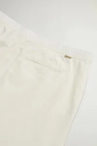 Nohavice Woolrich Linen Blend Pants Feather White