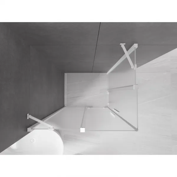 MEXEN/S - Velar Duo sprchovací kút, posuvné dvere 100 x 90, dekor, biela 871-100-090-32-20