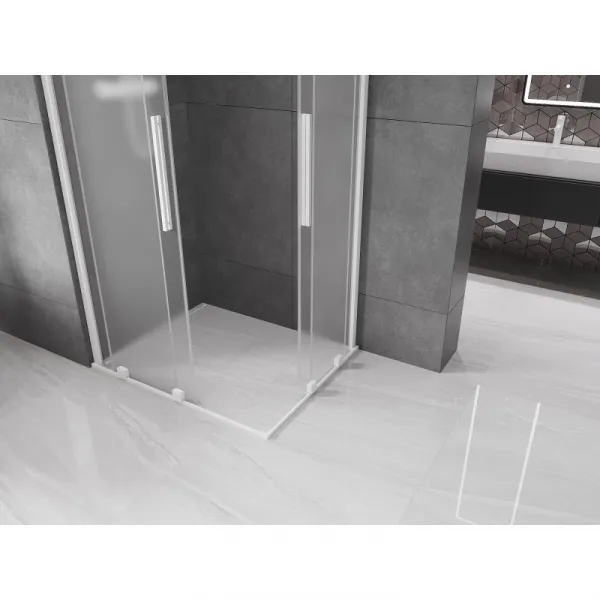 MEXEN/S - Velar Duo sprchovací kút, posuvné dvere 100 x 90, dekor, biela 871-100-090-32-20