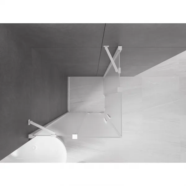 MEXEN/S - Velar Duo sprchovací kút, posuvné dvere 90 x 90, dekor, biela 871-090-090-32-20