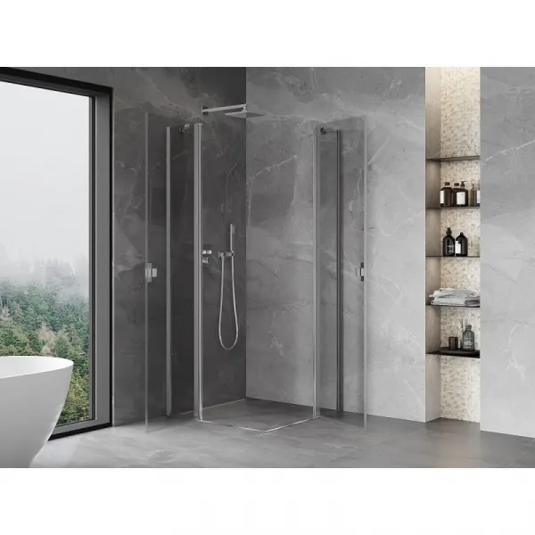 MEXEN/S - Mist Duo sprchovací kút dvere krídlové 80 x 80, transparent, chróm 8A4-080-080-01-00