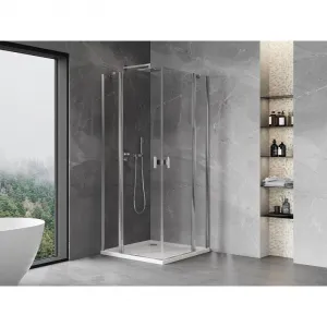 MEXEN/S - Mist Duo sprchovací kút dvere krídlové 80 x 80, transparent, chróm 8A4-080-080-01-00