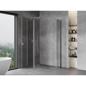 MEXEN/S - Mist Duo sprchovací kút dvere krídlové 100 x 70, transparent, chróm 8A4-100-070-01-00