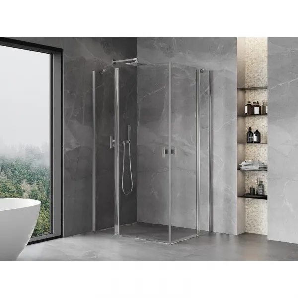 MEXEN/S - Mist Duo sprchovací kút dvere krídlové 100 x 70, transparent, chróm 8A4-100-070-01-00