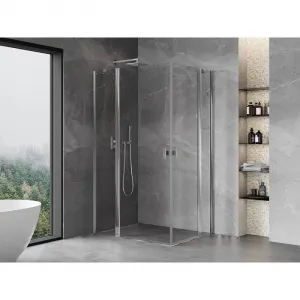 MEXEN/S - Mist Duo sprchovací kút dvere krídlové 100 x 70, transparent, chróm 8A4-100-070-01-00