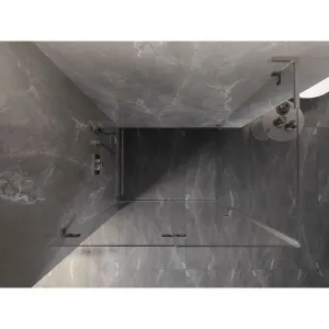 MEXEN/S - Lunar-F L sprchový kút skladacie dvere ľavá 100 x 70, transparent, nikel kartáčovaný 836L-100-070-97-00-L