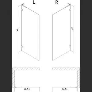 MEXEN/S - Lunar L Sprchová zástena WALK-IN ľavá 90 x 200, transparent 8 mm, meď kartáčovaná 830L-090-000-65-00-L
