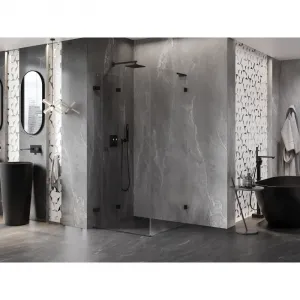 MEXEN/S - Lunar-F L sprchový kút skladacie dvere ľavá 90 x 90, transparent, čierna 836L-090-090-70-00-L