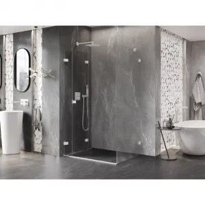 MEXEN/S - Lunar-F sprchovací kút skladacie dvere ľavá 100 x 80, transparent, biela 836-100-080-20-00-L
