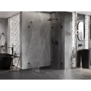 MEXEN/S - Lunar-F sprchovací kút skladacie dvere pravá 95 x 80, transparent, čierna 836-095-080-70-00-P