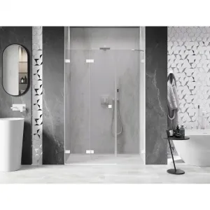 MEXEN/S - Lunar-F skladacie sprchové dvere ľavé 110, transparent, biela 836S-110-050-20-00-L