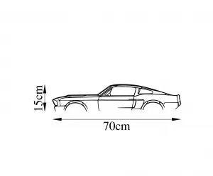 Wallity Nástenná kovová dekorácia Ford Mustang Shelby GT500 čierna