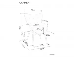 Signal Křeslo Carmen z masivu tmavě šedé/černé