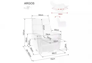 Signal Relaxační polohovací křeslo Argos šedé